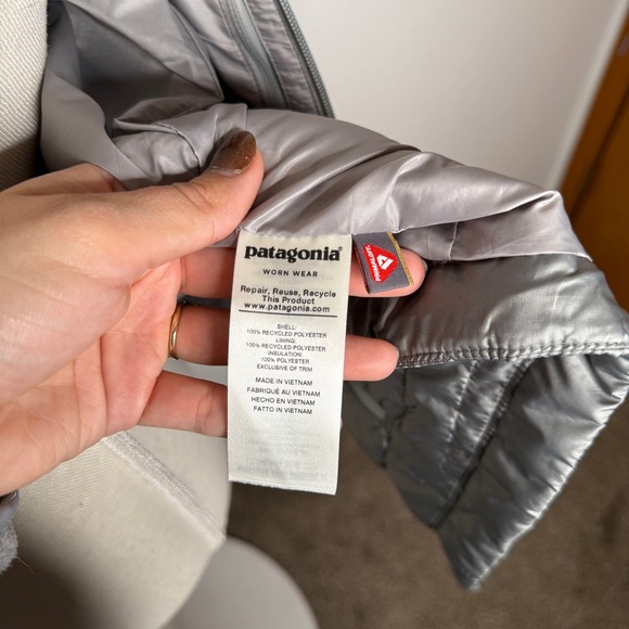 Patagonia Nano Puff Gray Hooded Jacket Size XS - Picture 10 of 10